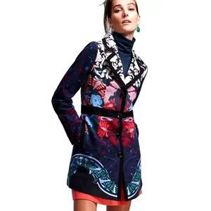 Anthropologie Elevenses Florilege Floral Coat RARE Sold Out Boho Twee Size 0